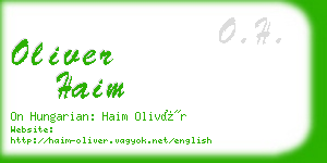 oliver haim business card
